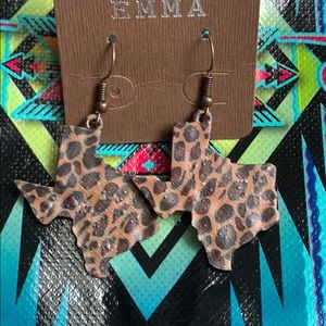 Texas State Cheetah Earrings Fish Hook